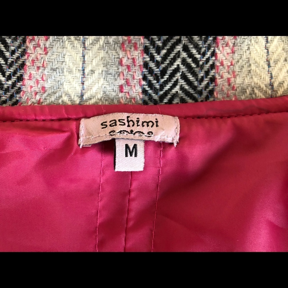 Sashimi Pink plaid peacoat. Size M - Picture 6 of 6